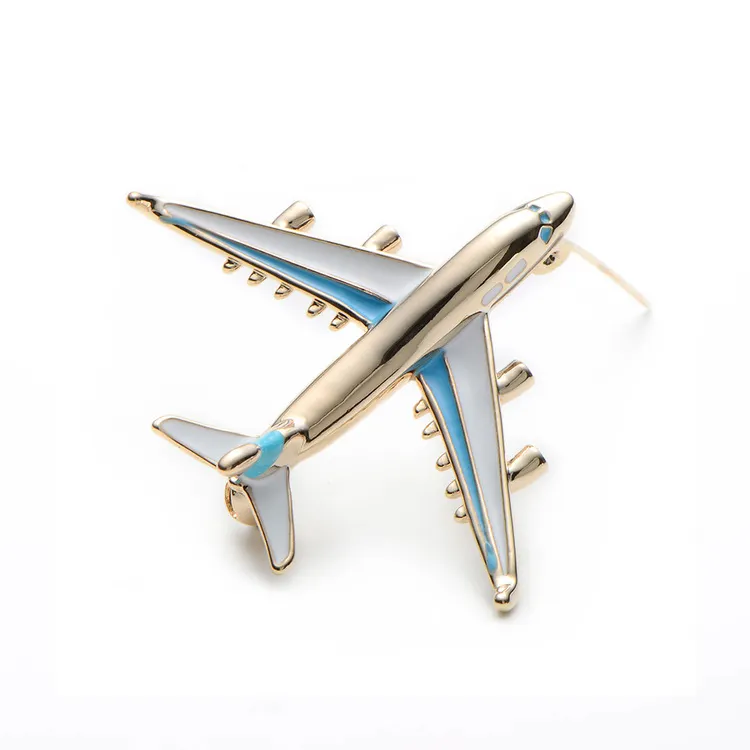 New Design Fair Prices Gold Airline Wings Metal Airplane Brooch Pin Collar Badge Aircraft Brooch Lapel Pin Badges