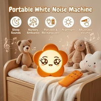 Nouvelle Arrivée 2026 – Machine à Sons Apaisants Portable en Plastique Rechargeable avec Veilleuse, Sons de Cœur, Berceuses et Capteur de Pleurs de Bébé