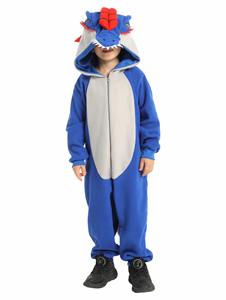 Costume da Dinosauro per Bambini - <span class=keywords><strong>Pigiama</strong></span> in Peluche Blu-Grigio con Cappuccio per Cosplay, Carnevale e Spettacoli - Product Image 5