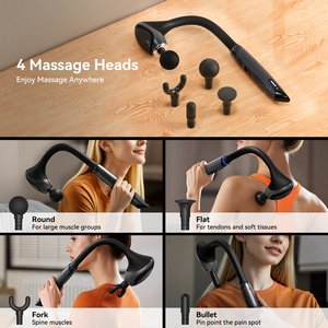 Deep Tissue Massage Gun with Extension Long Handle Handheld <strong>Back</strong> <strong>Massager</strong> High Frequency Metal Massage Gun for Pain Relief - Product Image 4