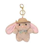 Porte-clés en peluche lapin à oreilles tombantes mignon avec divers styles de robes en dentelle, breloque de sac portable et cadeau délicat pour filles