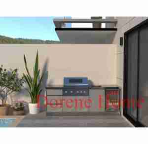 <span class=keywords><strong>Cucina</strong></span> Esterna Moderna Dorene 2025 con <span class=keywords><strong>Piano</strong></span> <span class=keywords><strong>di</strong></span> <span class=keywords><strong>Lavoro</strong></span> in Pietra Sinterizzata e Mobiletti in Vetro per Barbecue, Ideale per Appartamenti - Product Image 6