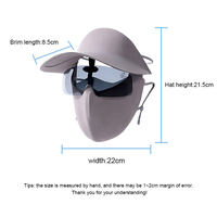 Casquette de protection solaire unisexe en soie glacée avec visière intégrée et lunettes de soleil intégrées pour l'extérieur