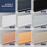 Plinthe en alliage d'aluminium ultra-fine, adhésive sans perçage, garniture de plinthe métallique 40mm 60mm 80mm pour bord de sol et mur d'appartement