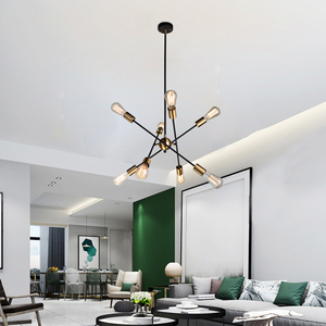 Mi Siècle moderne nordique ampoule <span class=keywords><strong>spoutnik</strong></span> <span class=keywords><strong>lustre</strong></span> En Laiton doré pendentif lumière - Product Image 2
