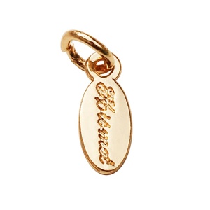 Aksesori perhiasan liontin logam berlapis emas nama Oval kecil untuk gelang rantai anak jimat <span class=keywords><strong>Sweetie</strong></span> - Product Image 1
