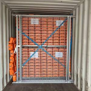 Panneau de clôture temporaire australien en treillis soudé galvanisé, <span class=keywords><strong>autoportant</strong></span>, pour chantier, avec pieds en caoutchouc orange - Product Image 6