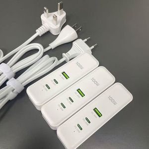 Chargeur de téléphone portable US/EU/UK 100W multi-ports double PD à charge rapide, tête de charge universelle, câble d'extension de prise - Product Image 2