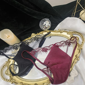 <span class=keywords><strong>Mini</strong></span> <span class=keywords><strong>string</strong></span> érotique pour femme, <span class=keywords><strong>string</strong></span> sexy en dentelle, culotte de bikini pour femmes, culotte sexy transparente en dentelle et en maille pour jeunes femmes, strings bon marché - Product Image 2