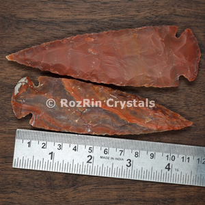 Puntas de Flecha de Ágata India de 4 Pulgadas, Piedra Preciosa Hecha a Mano, Ecológica, Punta de Flecha de Cristal de Forma Libre, Decorativa, Curativa, Coleccionable - Product Image 3