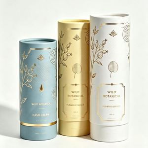 FX Eco Friendly <b>Corrugated</b> <b>Paper</b> Tube Container Custom Logo Packaging Box Four-Color Printed Glossy Laminated for Tea Candle - Product Image 3