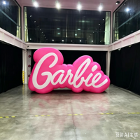 Ballon publicitaire géant gonflable personnalisé avec logo LED rose, lettres gonflables, toile Oxford imperméable pour événement
