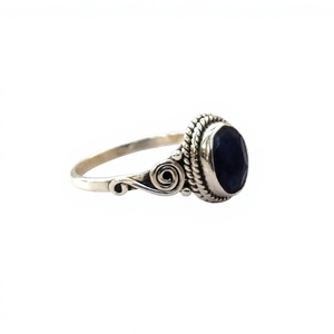 Customized Logo Silver 925 Jewelry Faceted Blue Sapphire Stone <b>Finger</b> <b>Ring</b> Wholesale Sterling 925 Silver <b>Ring</b> Diamond Pearl - Product Image 2