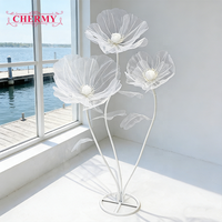 Décorations de mariage en gros, grandes et hautes, ensemble de supports de fleurs géantes romantiques en soie, fleurs artificielles géantes sur pied