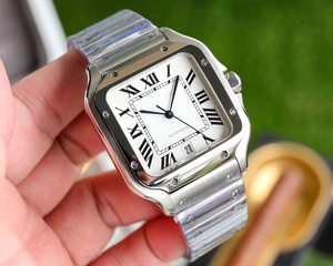 Orologio Meccanico di Lusso da Uomo Stile Sportivo di Santoses con Doppio Cinturino in Acciaio Inossidabile, Movimento Miyota, Cassa Quadrata e <span class=keywords><strong>Quadrante</strong></span> a Lancette - Product Image 1