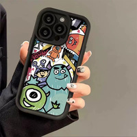 Monster Compatible Eye Behemoth13 Silicone TPU Phone Case pour Apple pour iPhone 15 14 12 Camera Protector Soft Protective Mobile