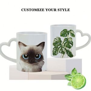 Taza de Café de Cerámica Blanca de 11 oz para Sublimación, con Asa en Forma de Corazón, Venta al Por Mayor desde Almacén en EE. UU. - Product Image 2