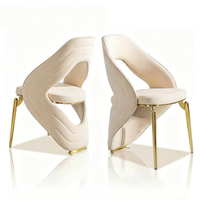 Chaise de salle à manger Runwoodcafe pour restaurants et cafés, mobilier français de luxe en gros, chaise de salle à manger en métal avec cadre en acier inoxydable pour mariage