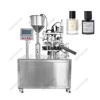 Machine rotative semi-automatique de remplissage et de capsulage de parfum cosmétique Machine de capsulage de remplissage de liquide de bouteille de pulvérisation en verre plastique