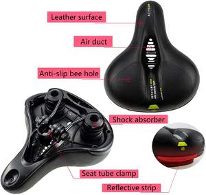 Pusai Custom Cool 3D <span class=keywords><strong>Gel</strong></span> Asiento de <span class=keywords><strong>bicicleta</strong></span> para <span class=keywords><strong>hombre</strong></span> Cómodo cuero impermeable Sillín de <span class=keywords><strong>bicicleta</strong></span> de montaña Función de ventilación OEM/ODM - Product Image 2