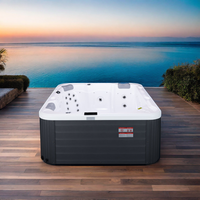 Bain à remous Hydrorelax pour 5 personnes, design moderne, autoportant, en acrylique, pour usage hôtelier