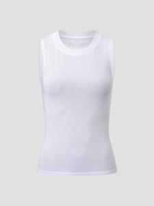 Débardeur sans manches en tissu mesh respirant, léger et à séchage rapide, col rond blanc pour femme, avec logo personnalisé, pour la remise en forme, la salle de sport, les sports de plein air - Product Image 4