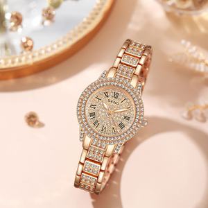 Reloj de Cuarzo de Moda para Mujer, Completamente de Diamantes, Resistente al Agua, Luminoso, Correa de Acero, Esfera de Acero Inoxidable, Caja de Aleación, Estilo Deportivo - Product Image 4
