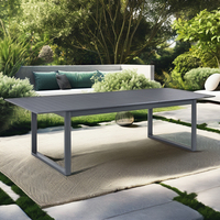 Table de repas extérieure extensible en aluminium, mobilier de jardin moderne en métal pour cour, hôtel, parc, villa