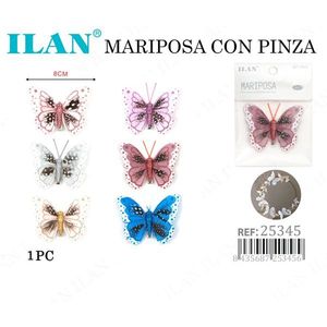 Pinza para el Cabello Ilan con Diseño de Mariposa, 8 cm, Colores Surtidos, Accesorio de Moda - Product Image 3