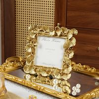 Cadre photo de mariage de bureau en résine de feuilles d'or de style européen Décoration élégante pour les cérémonies de mariage