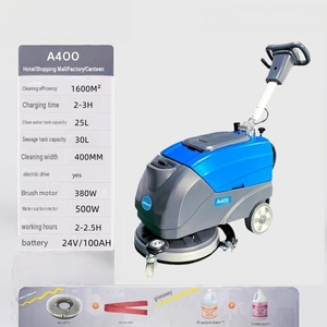 <b>Walk</b> Behind Floor Sweeper Scrubber <b>Machine</b> 24V Battery Powered Compact for Retail Store Shopping Mall Cleaning - Product Image 4