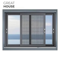 Fenêtre coulissante moderne en aluminium pour bâtiments résidentiels et commerciaux, idéale pour les hôtels, en alliage d'aluminium durable