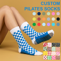 Chaussettes de Pilates et de ballet personnalisées pour femmes, en coton, antidérapantes, avec logo imprimé, vente en gros