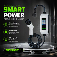 Chargeur portable Type 2 3,5 kW/7 kW pour véhicules électriques, chargeur AC230V EU pour usage domestique, écran LCD 2,8 pouces, IP55/IP65, nouveau, vente en gros directe d'usine