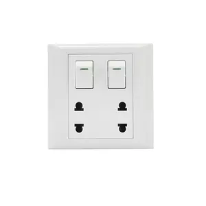 JN Myanmar socket two open two plug with fluorescent grain wall mounted switch series