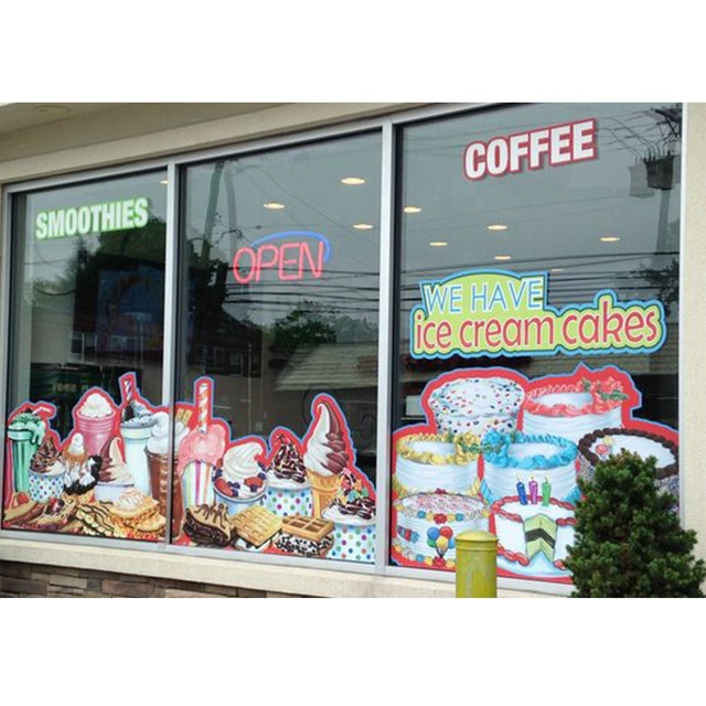 Window Stickers Digital Printing Logo No Glue Cling Vinyl Glass Window Stickers for Store Office