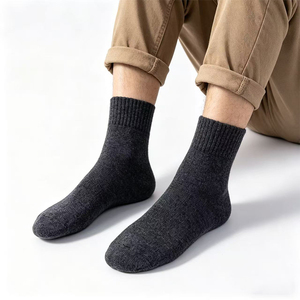 Chaussettes pour hommes de haute qualité, 50% <span class=keywords><strong>laine</strong></span>, logo personnalisé, chaussettes épaisses et chaudes pour le froid, chaussettes de travail pour l'hiver - Product Image 6