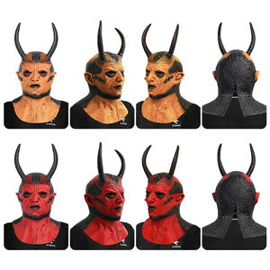Venta <span class=keywords><strong>al</strong></span> por mayor Halloween Carnival Scary Ghost Mask Demon Screaming Horned Devil Mask Adult Ghost Face Máscara de látex - Product Image 4