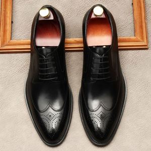 Chaussures habillées pour hommes de haute qualité VALENTINA, dessus en cuir, semelle extérieure en caoutchouc, semelle intérieure en cuir véritable, fermeture à lacets, antidérapantes - Product Image 4