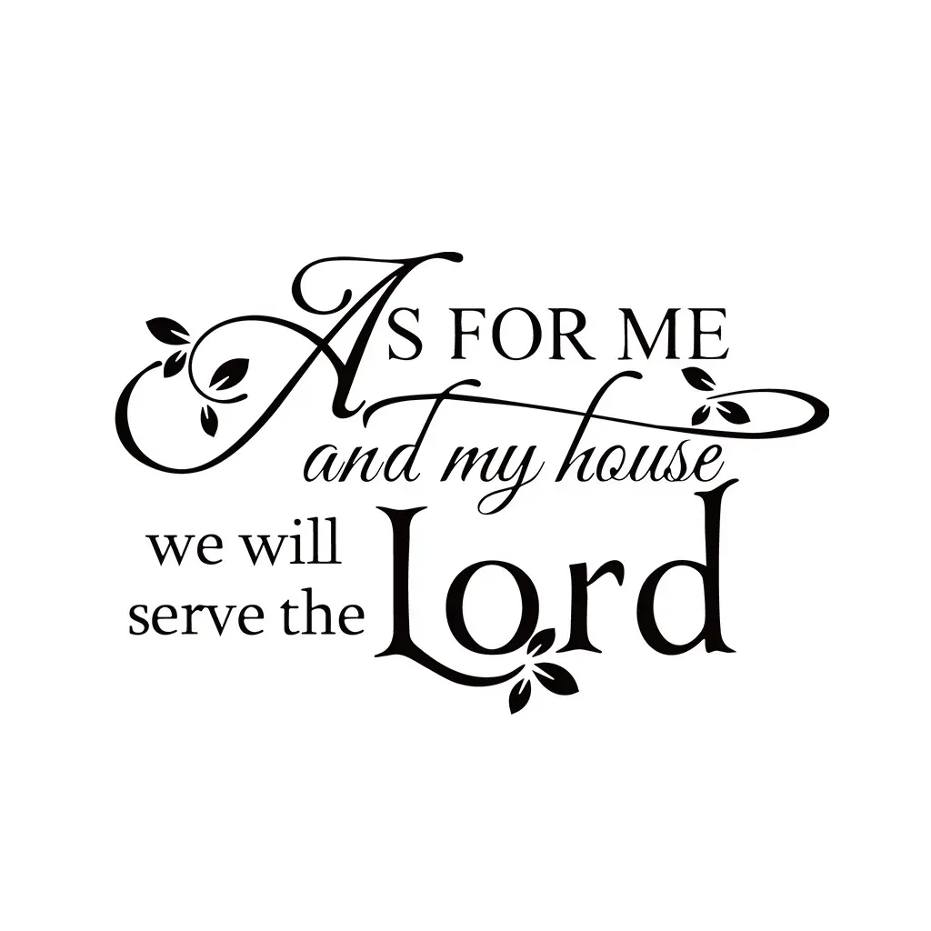 As For Me House We Serve The Lord Bible Verse Wall Sticker Living Room Bedroom Lord Jesus Wall Decal Vinyl Home Decor