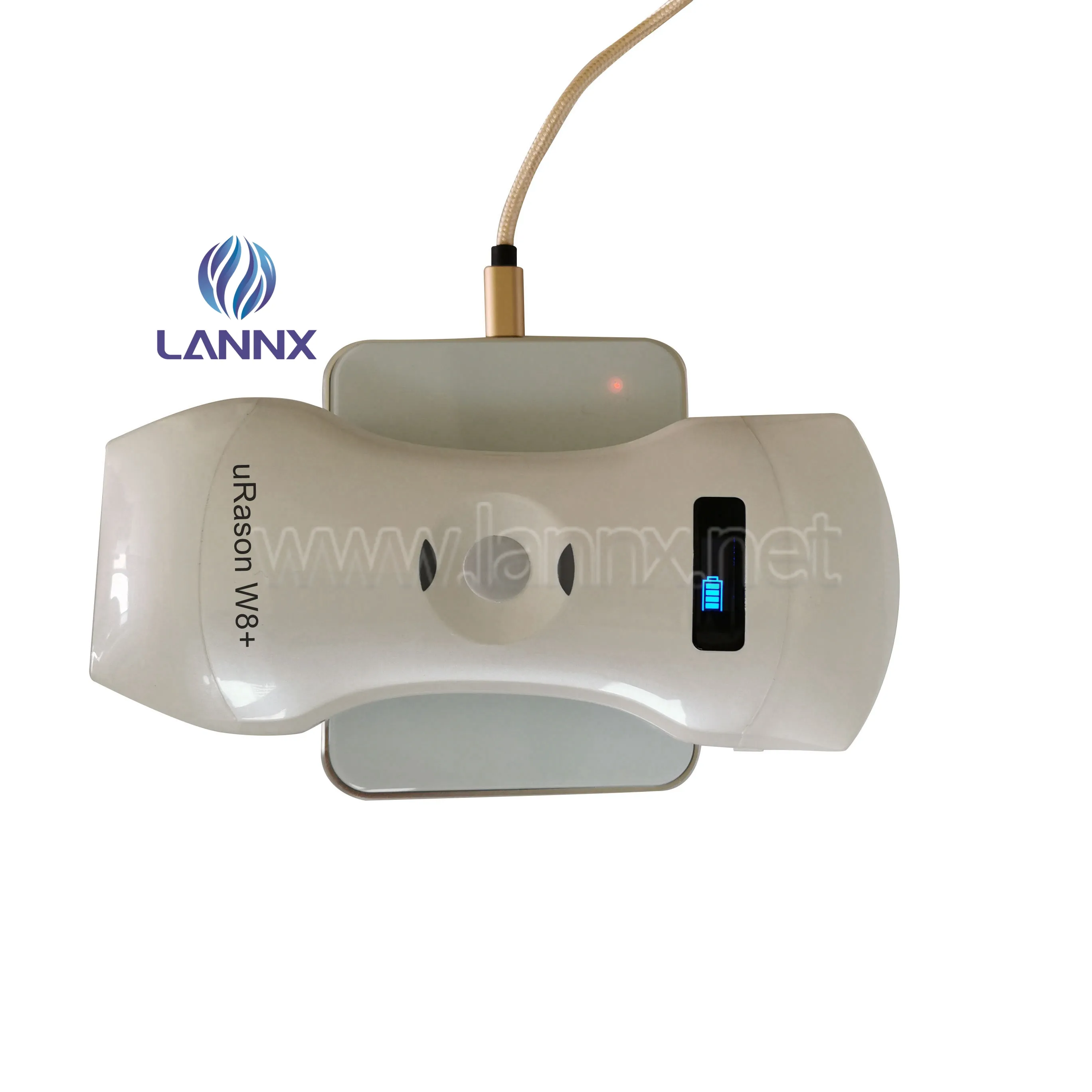 LANNX uRason W8 + 프로모션 무선 초음파 기계 볼록 선형 위상 프로브 휴대용 핸드 헬드 초음파 방수 프로브