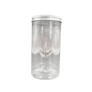 Food Storage Container PET Jars Clear Plastic Big Size 1 Liter Food Packing Carton Box Plastic Containers with Lids Round 1000ml