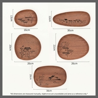 Nouveau Plateau de Service Contemporain en Bois Gravé Écologique et Durable, Forme Irrégulière, Motif Uni, Collection Assiettes et Plats – Vente Chaude 2026