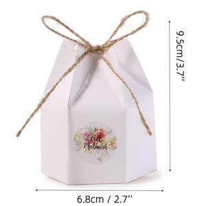 Boîtes cadeaux en papier brun <span class=keywords><strong>et</strong></span> <span class=keywords><strong>blanc</strong></span> personnalisées en gros, motif hexagonal, couleur unie, carton, boîte cadeau pour bonbons, emballage pour mariage, fête - Product Image 3