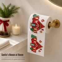 Papier toilette en bambou à thème de Noël, 2 plis, 25 m, rouleau de papier toilette imprimé fantaisie