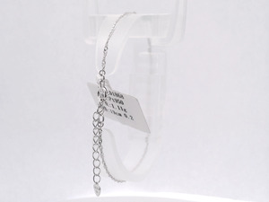 Smooth Ripple Textured White Pt950 Slim Wrist Cord With Wave Segments For Daily Female <b>Stack</b> Lightweight Platinum Wrist Trinket - Product Image 3