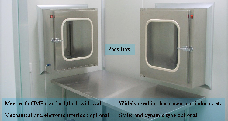 Clean Room Laboratory Pass Box Electronic Interlock Pass Box Stainless Steel