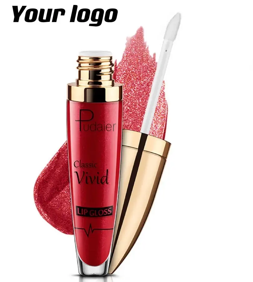 Private Label Luxury Liquid Lipstick Nude Vegan Glitter lucidalabbra con ingredienti minerali ed a base di erbe trucco lucido personalizzato