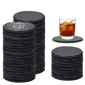 Бесплатная доставка: Круглые и квадратные подставки из сланца с натуральными краями – классические элегантные коврики и подкладки для лазерной гравировки (заготовки) - Product Image 1