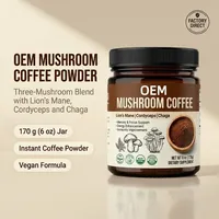 Poudre de café aux champignons OEM avec Lion's Mane, Cordyceps et Chaga 170 g, café instantané, complément alimentaire